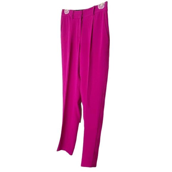 Diane von Furstenberg Women’s Jacques Cady Crepe Pants Sz 0 Fuchsia - Picture 5 of 9